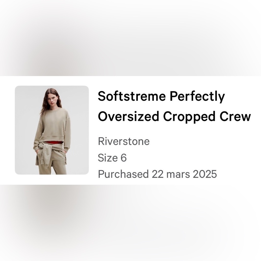 lululemon athletica Softstreme Oversized Cropped Crew in Beige